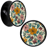 Blossom Creation Wildflower Flowers Black Acrylic Saddle Plug Set by Onyx O