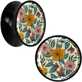 Blossom Creation Wildflower Flowers Black Acrylic Saddle Plug Set by Onyx O