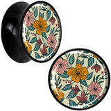 Blossom Creation Wildflower Flowers Black Acrylic Saddle Plug Set by Onyx O