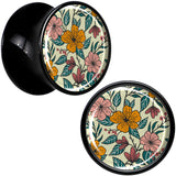 Blossom Creation Wildflower Flowers Black Acrylic Saddle Plug Set by Onyx O