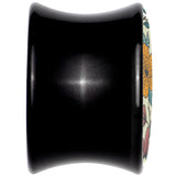 Blossom Creation Wildflower Flowers Black Acrylic Saddle Plug Set by Onyx O