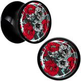 Blossom Creation Vibrant Bloom of Flowers Black Acrylic Saddle Plug Set by Onyx O