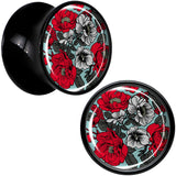 Blossom Creation Vibrant Bloom of Flowers Black Acrylic Saddle Plug Set by Onyx O