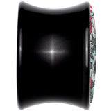 Blossom Creation Vibrant Bloom of Flowers Black Acrylic Saddle Plug Set by Onyx O