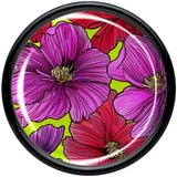 Blossom Creation Tropical Floral Flowers Black Acrylic Saddle Plug Set by Onyx O