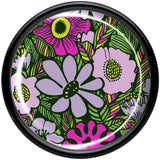 Blossom Creation Paradise of Pink Flowers Black Acrylic Saddle Plug Set by Onyx O