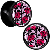 Blossom Creation Floral Love of Roses Black Acrylic Saddle Plug Set by Onyx O