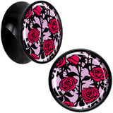Blossom Creation Floral Love of Roses Black Acrylic Saddle Plug Set by Onyx O