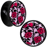 Blossom Creation Floral Love of Roses Black Acrylic Saddle Plug Set by Onyx O