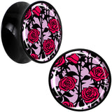 Blossom Creation Floral Love of Roses Black Acrylic Saddle Plug Set by Onyx O