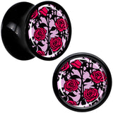 Blossom Creation Floral Love of Roses Black Acrylic Saddle Plug Set by Onyx O