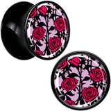 Blossom Creation Floral Love of Roses Black Acrylic Saddle Plug Set by Onyx O
