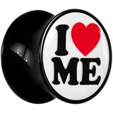 Black Acrylic I Love Me Double Flare Plug Set by Onyx O