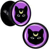 Black Mystic Kitty Cat Black Acrylic Saddle Plug Set by Onyx O