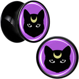 Black Mystic Kitty Cat Black Acrylic Saddle Plug Set by Onyx O