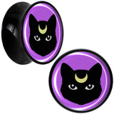 Black Mystic Kitty Cat Black Acrylic Saddle Plug Set by Onyx O