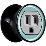 0G Frowning Plug OutletBlack Acrylic Saddle Plug Set by Onyx O
