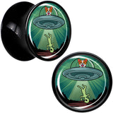 0G Reverse Alien UFO Abduction Black Acrylic Saddle Plug Set by Onyx O