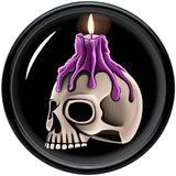 Black Acrylic Burning Skull Candle Double Flare Plug Set by Onyx O
