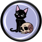 0G Skull Cat Black Acrylic Saddle Plug Set by Onyx O