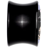 0G Skull Cat Black Acrylic Saddle Plug Set by Onyx O