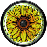 Blossom Creation Yellow Sunflower Black Acrylic Saddle Plug Set by Onyx O