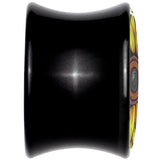 Blossom Creation Yellow Sunflower Black Acrylic Saddle Plug Set by Onyx O