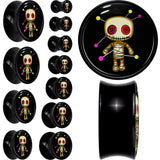0G Voodoo Doll Black Acrylic Saddle Plug Set by Onyx O