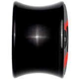 0G XOXO Heart Black Acrylic Saddle Plug Set by Onyx O