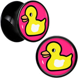 Black Acrylic Yellow Ducky Double Flare Plug Set by Onyx O