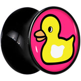 Black Acrylic Yellow Ducky Double Flare Plug Set by Onyx O