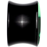 Black Acrylic Glow in the Dark Peeking Cat Double Flare Plug Set by Onyx O