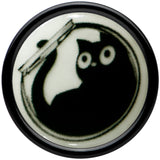 0G Glow in the Dark Fishbowl Kitty Cat Black Acrylic Saddle Plug Set by Onyx O