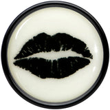 Black Acrylic Lipstick Kiss Glow in Dark Double Flare Plug Set by Onyx O
