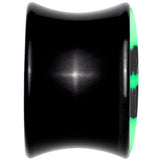 Black Acrylic Lipstick Kiss Glow in Dark Double Flare Plug Set by Onyx O