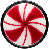 Black Acrylic Peppermint Candy Glow in Dark Double Flare Plug Set by Onyx O