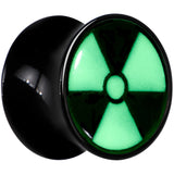 Black Acrylic Radioactive Glow in the Dark Double Flare Plug Set by Onyx O