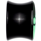 Black Acrylic Radioactive Glow in the Dark Double Flare Plug Set by Onyx O