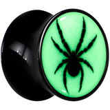 Black Acrylic Widow Spider Glow in the Dark Double Flare Plug Set by Onyx O