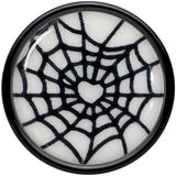 Black Acrylic Heart Spider Web Glow in the Dark Double Flare Plug Set by Onyx O