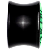 Black Acrylic Heart Spider Web Glow in the Dark Double Flare Plug Set by Onyx O