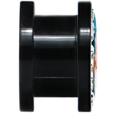 Black Acrylic Custom Photo Gem Screw Fit Plug - buy 2 for a pair