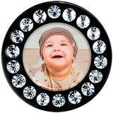 Black Acrylic Custom Photo Gem Screw Fit Plug - buy 2 for a pair