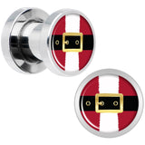 Christmas Santa Suit Screw Fit Plug Set Sizes 5mm to 20mm