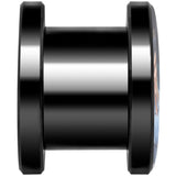 Anodized Black Titanium Custom Photo Screw Fit Plug - buy 2 for a pair