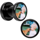 Anodized Black Titanium Custom Photo Screw Fit Plug - buy 2 for a pair