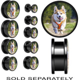 Anodized Black Titanium Custom Photo Screw Fit Plug - buy 2 for a pair