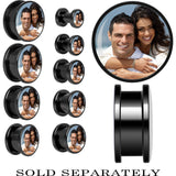 Anodized Black Titanium Custom Photo Screw Fit Plug - buy 2 for a pair