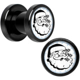 Christmas Retro Santa Ho Ho Ho Black Screw Fit Plug Set Sizes 5mm to 20mm