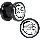 Christmas Retro Santa Ho Ho Ho Black Screw Fit Plug Set Sizes 5mm to 20mm